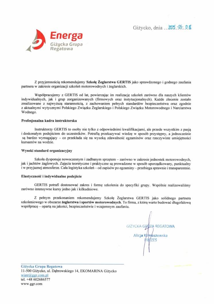 opinie o kursach Gertis referencje