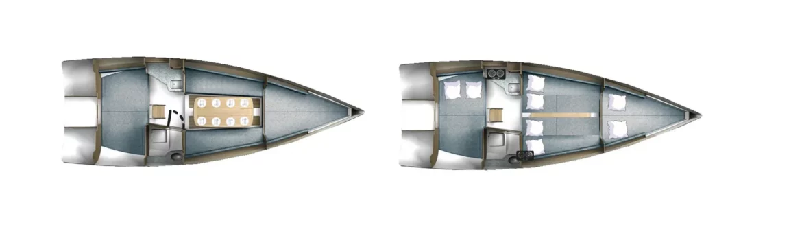 plan wnętrza – jacht Maxus Evo 24 plan wnętrza jachtu Maxus Evo 24 do wynajęcia