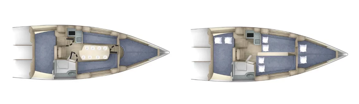 maxus 28_plan wnetrza plan wnętrza jachtu Maxus 34 czarter na Mazurach